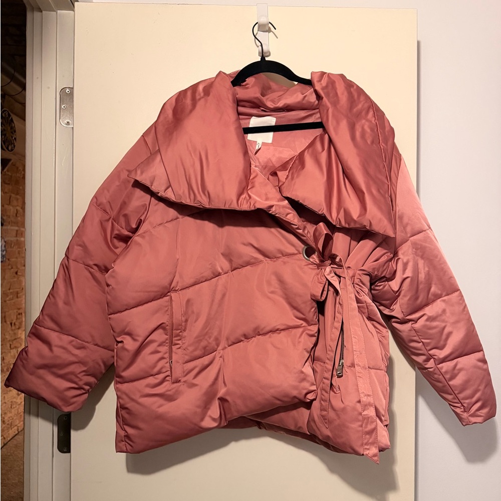 Avec Les Filles Dusty Rose Puffer Jacket - Picture 1 of 2